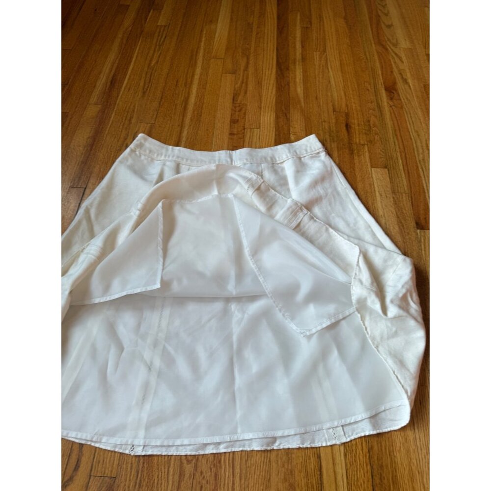 Jones Wear White A-Line Skirt Linen Blend Classic Preppy Elegant Vacation 14 - Picture 4 of 12
